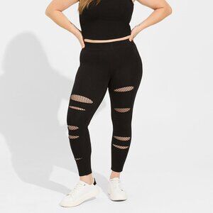 Torrid 2x Full Length Signature Waist Fishnet Split Pocket Legging